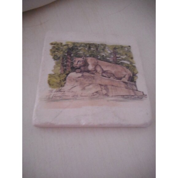NIB Set of 4 Penn State University Coaster Nittany Lion Shrine Marble boxed - Picture 2 of 3